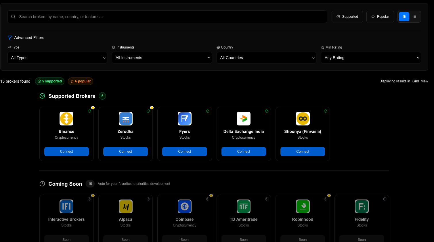 Multi-Broker Login
